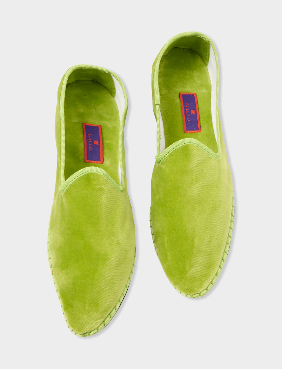 Women's plain acid green velvet shoes - Gallo 1927 - Official Online Shop