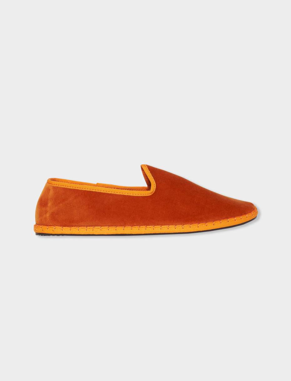 Women's plain orange velvet shoes - Gallo 1927 - Official Online Shop