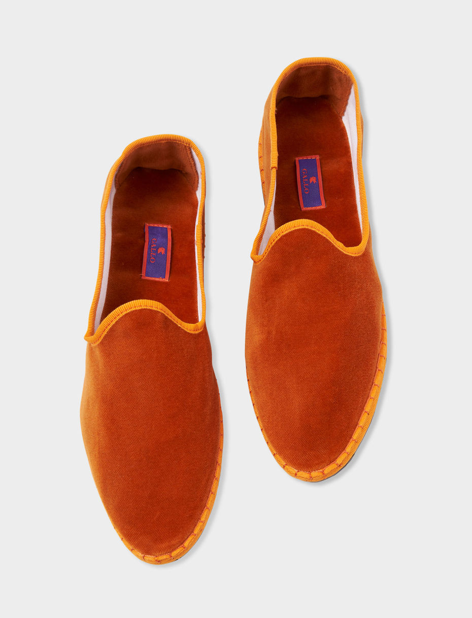 Women's plain orange velvet shoes - Gallo 1927 - Official Online Shop