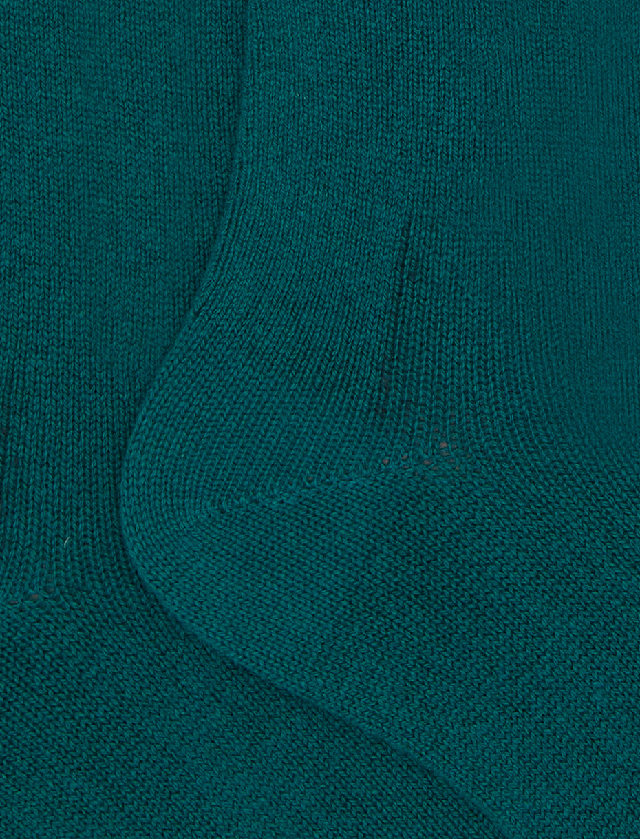 Women's long plain blue cashmere socks - Gallo 1927 - Official Online Shop