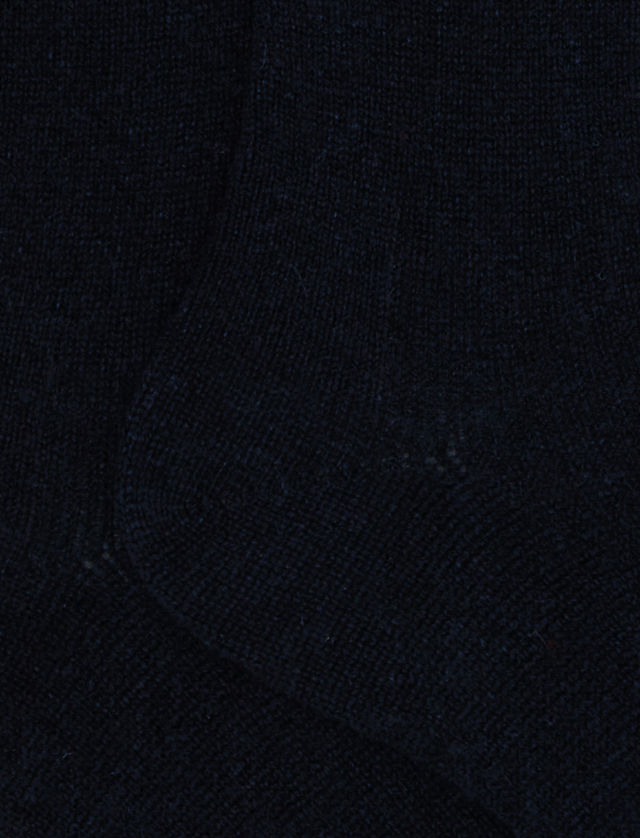 Calze lunghe donna cashmere blu tinta unita - Gallo 1927 - Official Online Shop