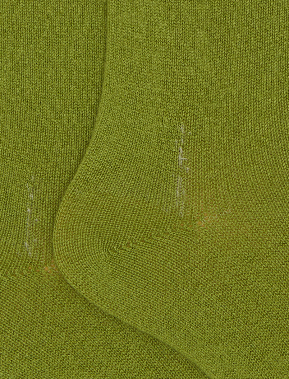 Women's long plain green cashmere socks - Gallo 1927 - Official Online Shop