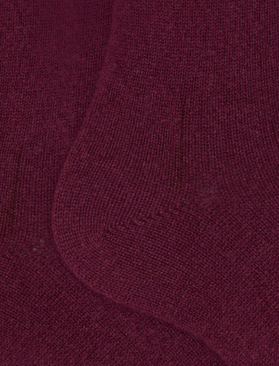 Calze lunghe donna cashmere viola tinta unita - Gallo 1927 - Official Online Shop