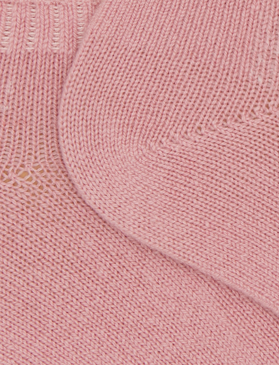 Women's plain pink cashmere ankle socks - Gallo 1927 - Official Online Shop
