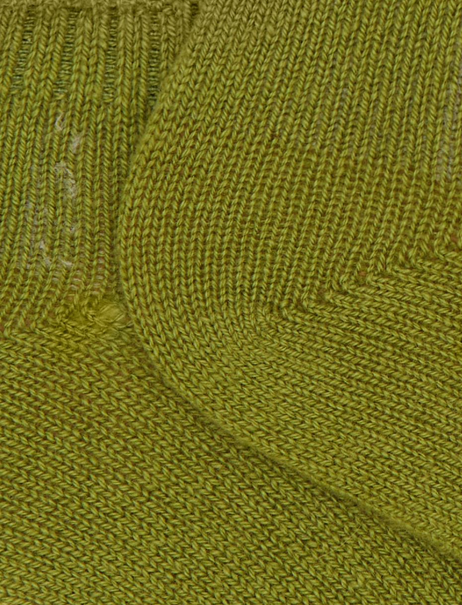 Women's plain green cashmere ankle socks - Gallo 1927 - Official Online Shop