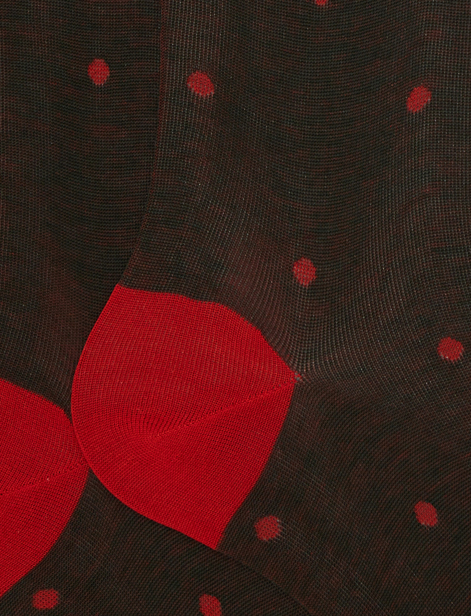 Calze lunghe uomo cotone verde fantasia pois su cangiante - Gallo 1927 - Official Online Shop