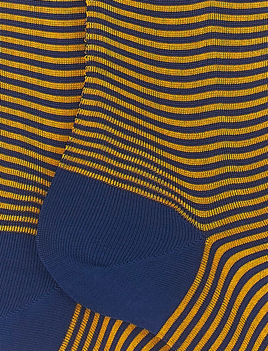 Men's long royal cotton socks with Windsor stripes - Gallo 1927 - Official Online Shop