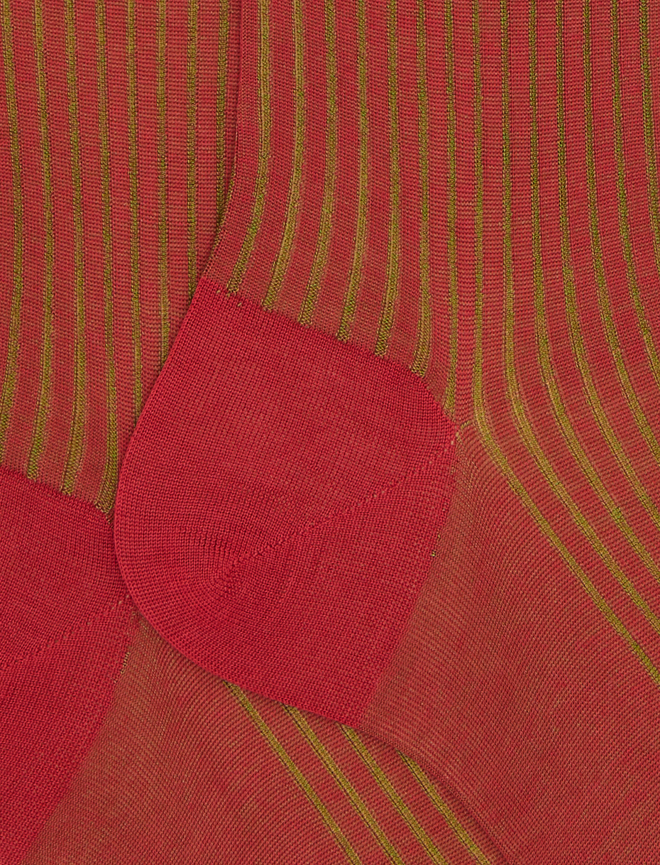 Men's long red plated cotton socks - Gallo 1927 - Official Online Shop