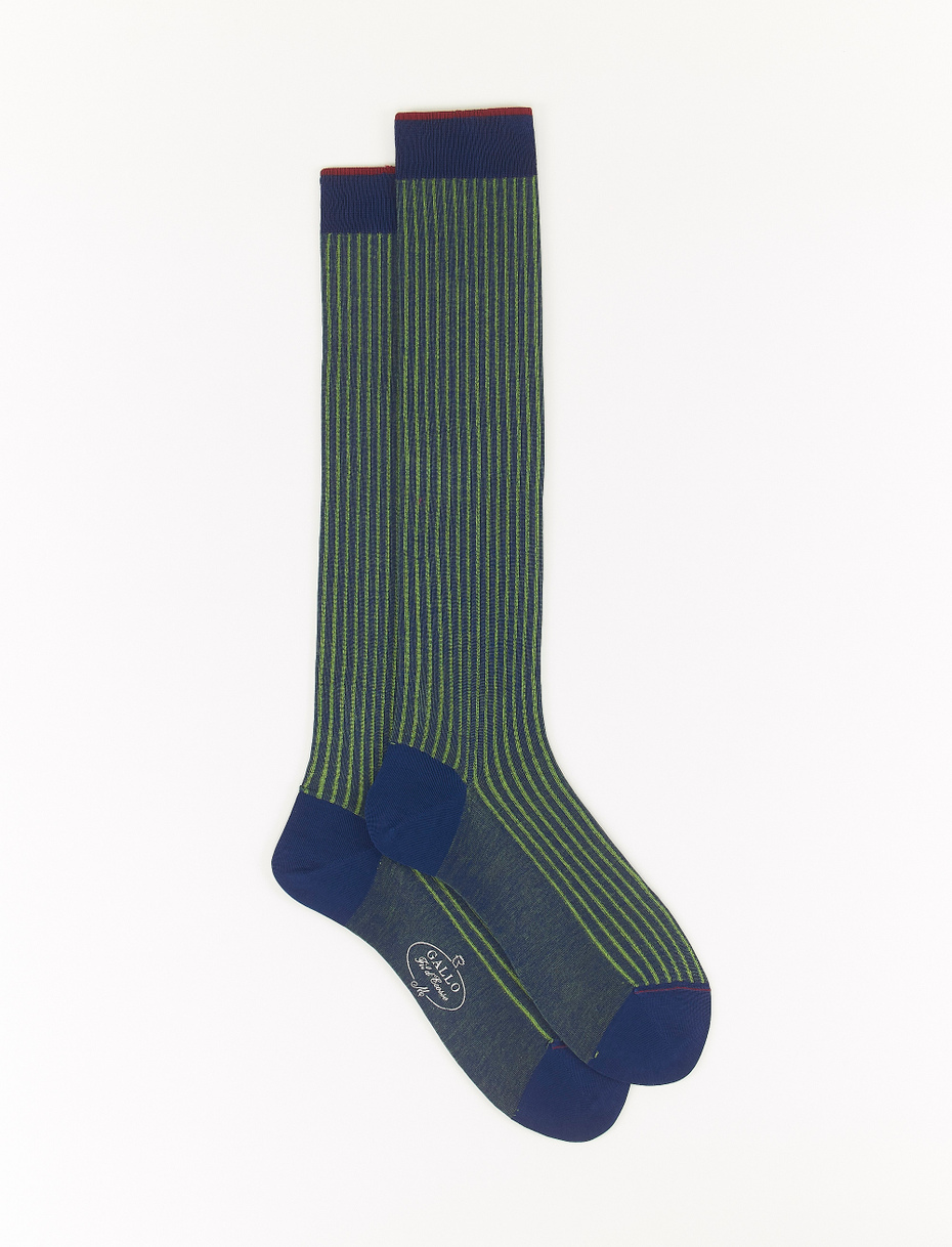 Men's long royal plated cotton socks - Gallo 1927 - Official Online Shop