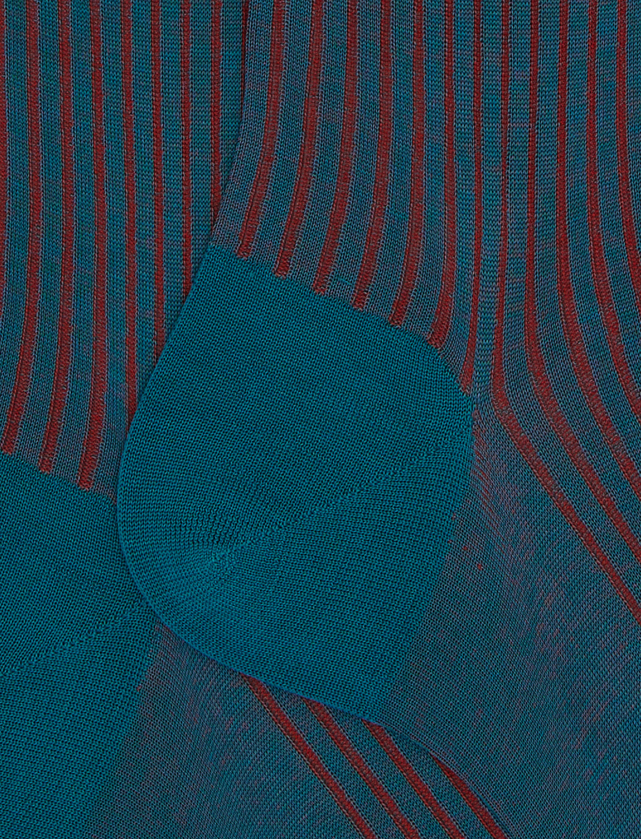 Men's long light blue plated cotton socks - Gallo 1927 - Official Online Shop