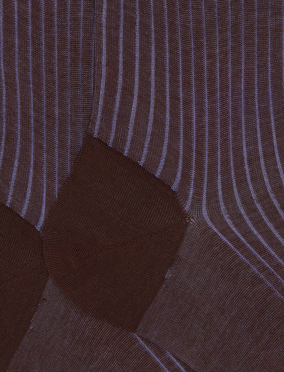 Men's short brown plated cotton socks - Gallo 1927 - Official Online Shop