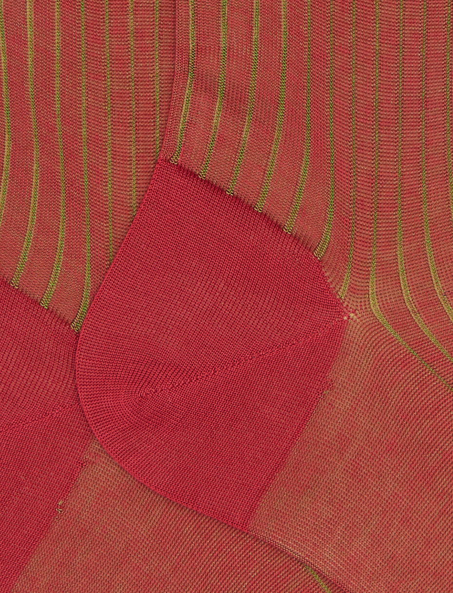 Men's short red plated cotton socks - Gallo 1927 - Official Online Shop