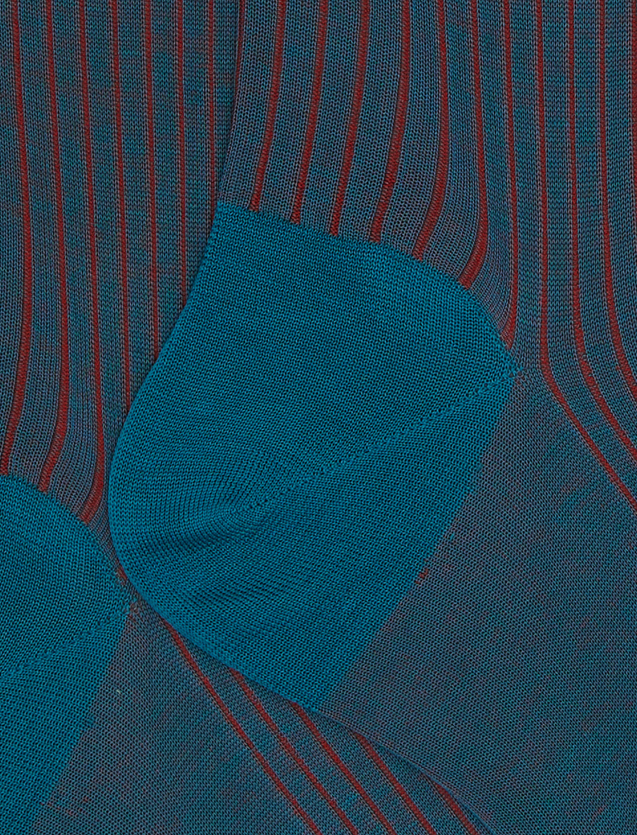 Men's short light blue plated cotton socks - Gallo 1927 - Official Online Shop