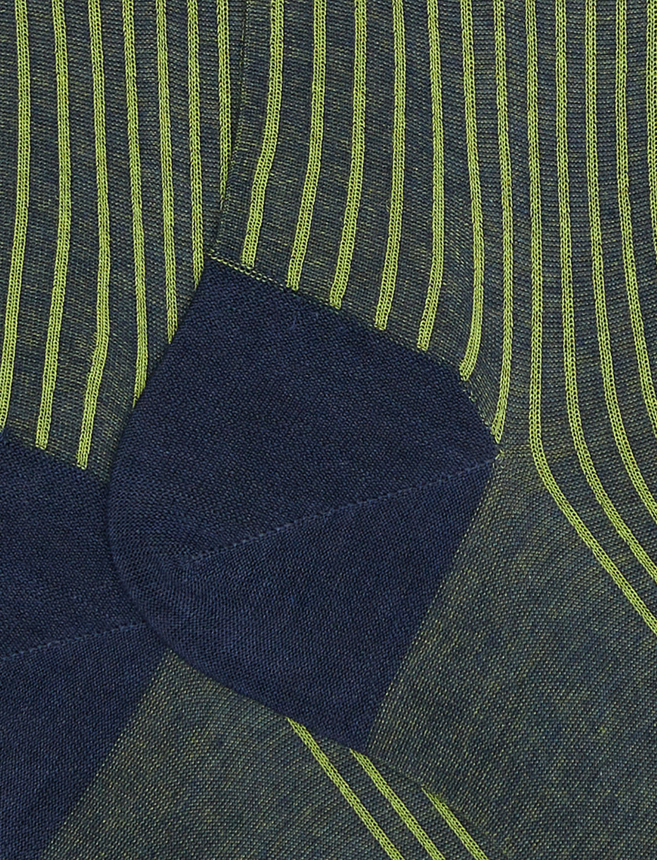 Men's long blue jeans twin-rib cotton socks - Gallo 1927 - Official Online Shop