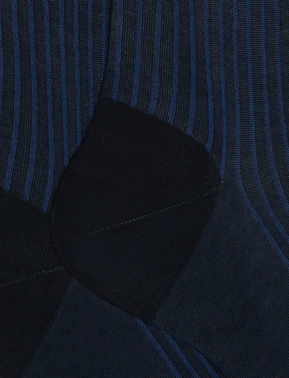 Calze lunghe uomo cotone blu/royal twin rib - Gallo 1927 - Official Online Shop