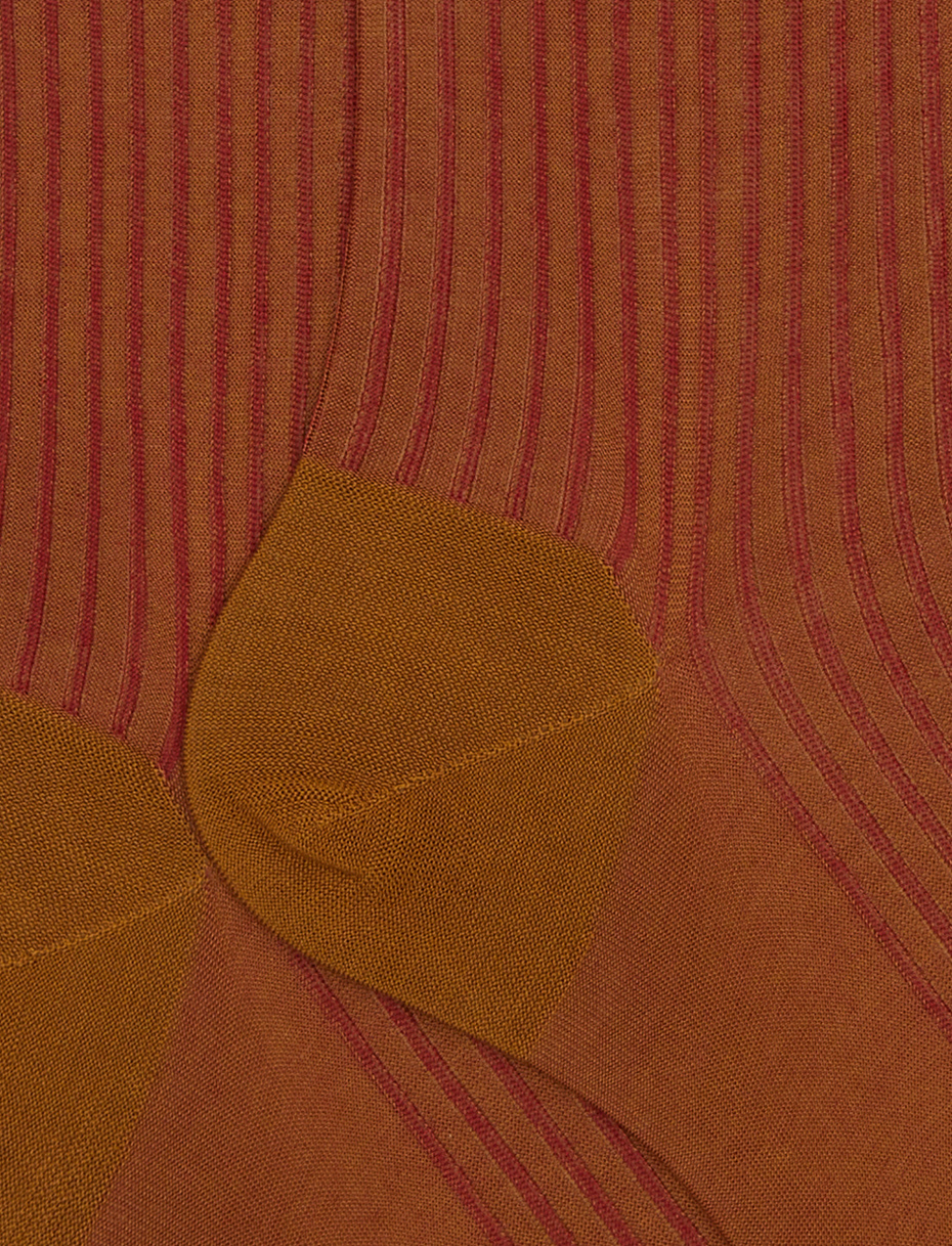 Men's long yellow twin-rib socks - Gallo 1927 - Official Online Shop