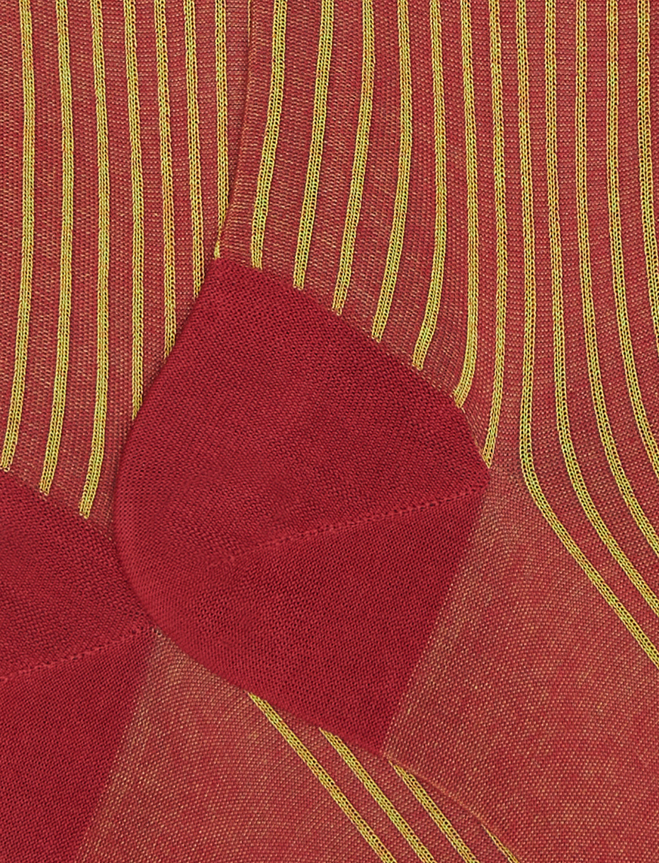 Men's long red twin-rib cotton socks - Gallo 1927 - Official Online Shop