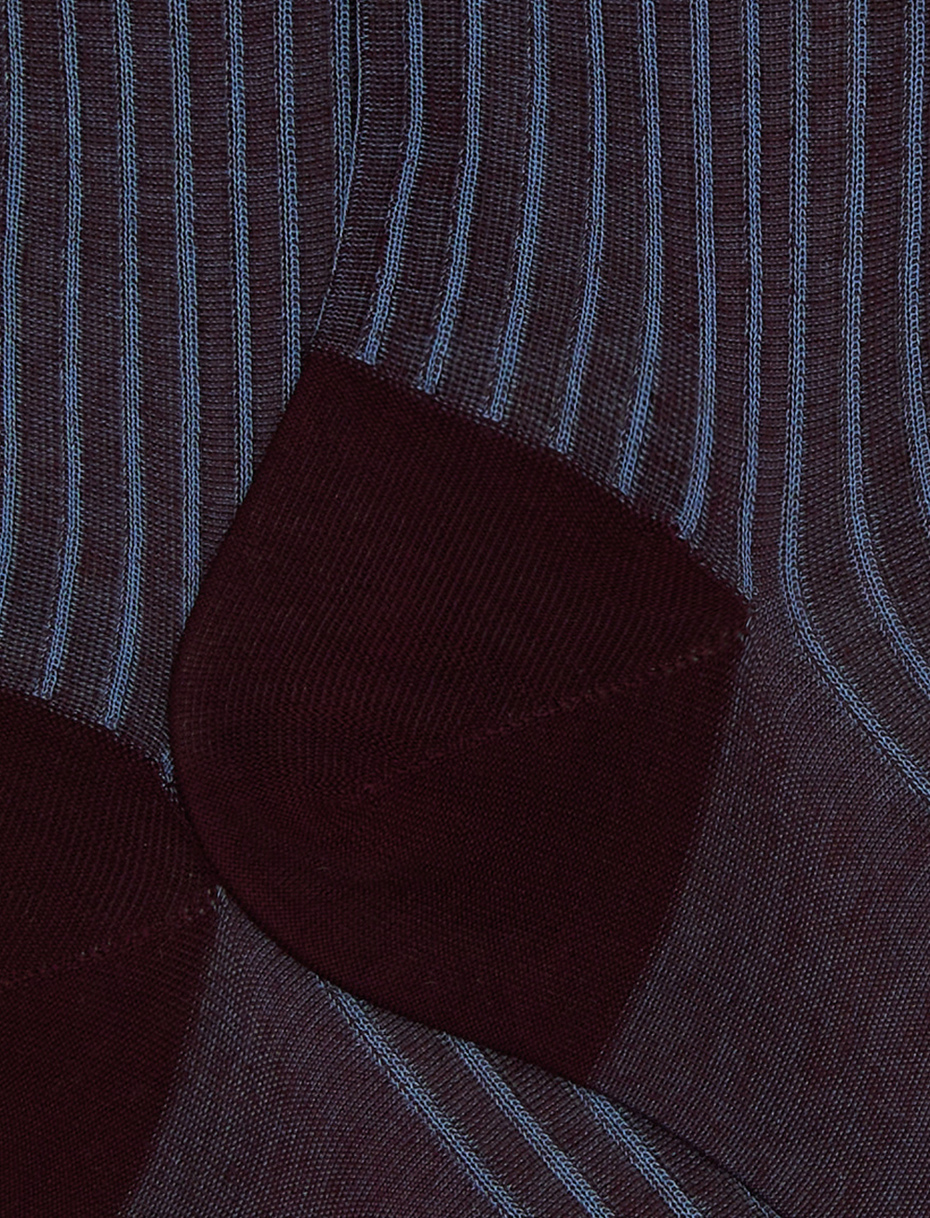 Men's short burgundy twin-rib cotton socks - Gallo 1927 - Official Online Shop