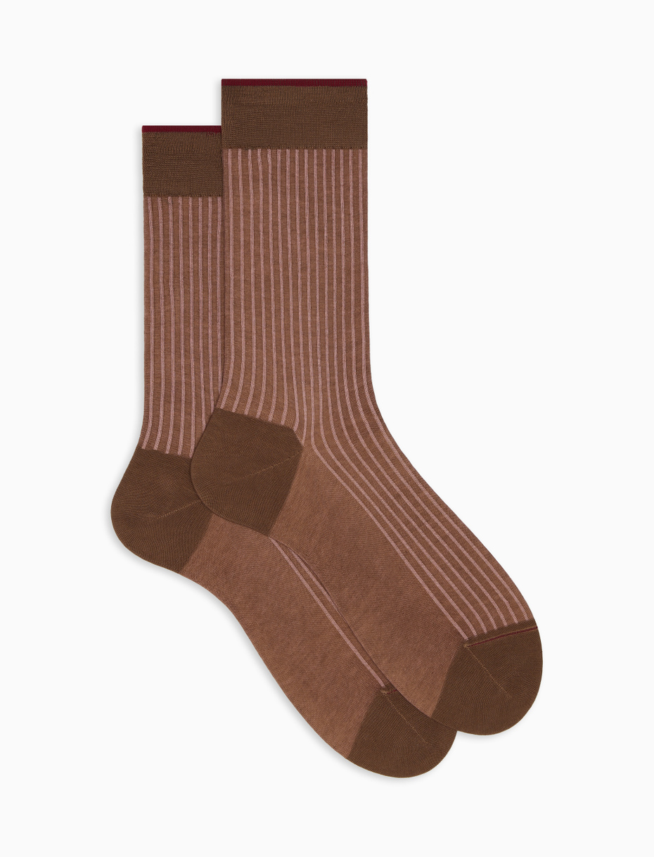 Men's short torto twin-rib cotton socks - Gallo 1927 - Official Online Shop
