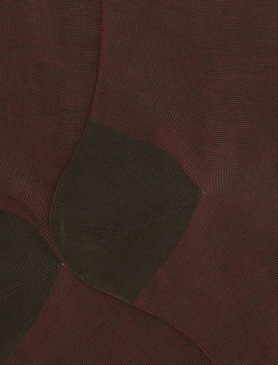 Men's long brown cotton socks with iridescent motif - Gallo 1927 - Official Online Shop