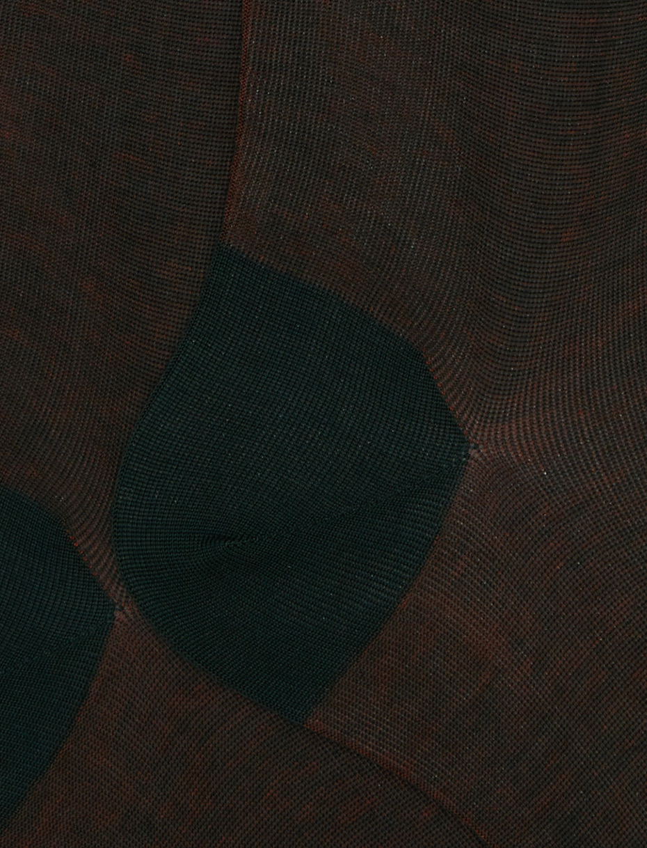 Calze lunghe uomo cotone verde fantasia cangiante - Gallo 1927 - Official Online Shop