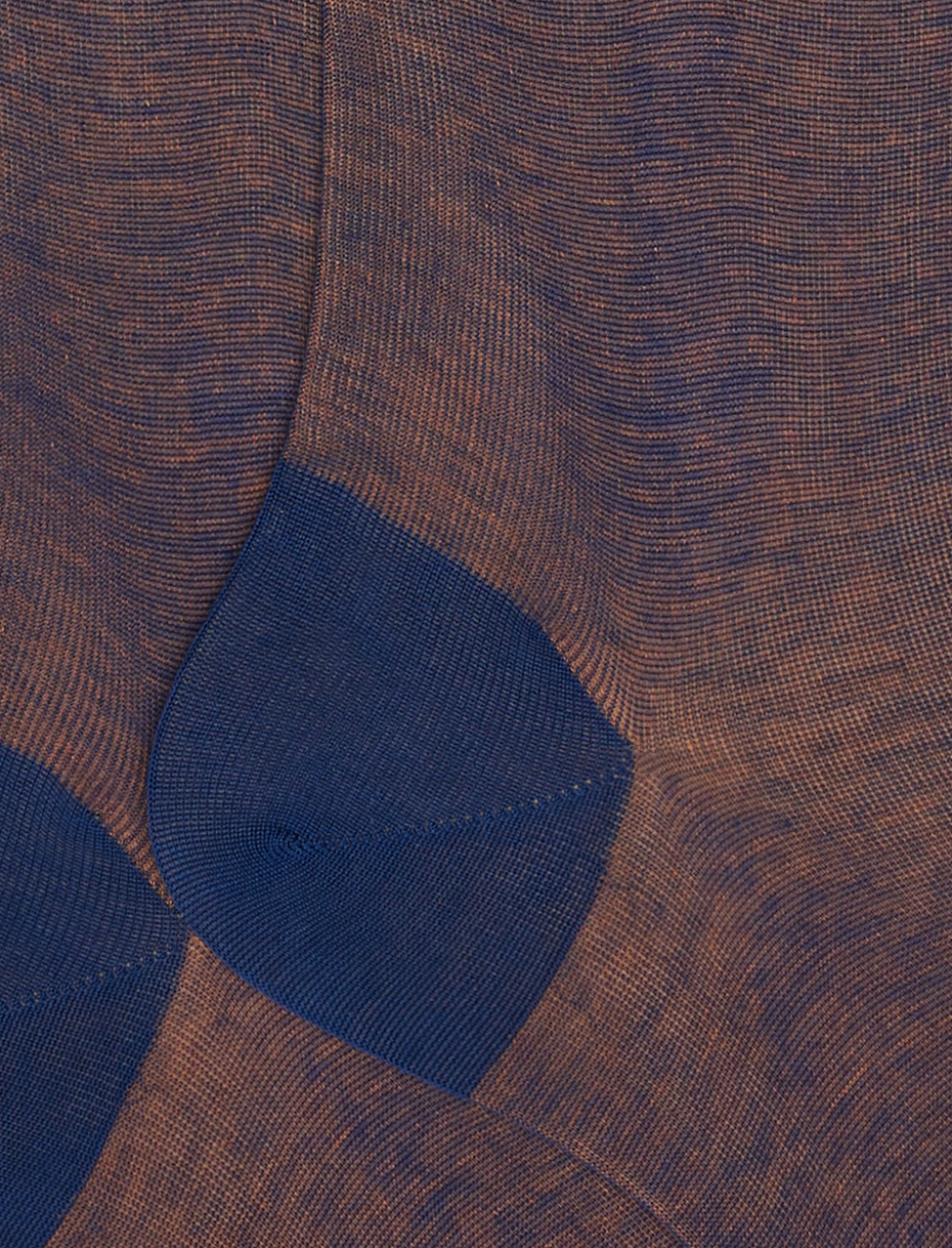 Men's long blue royal cotton socks with iridescent motif - Gallo 1927 - Official Online Shop