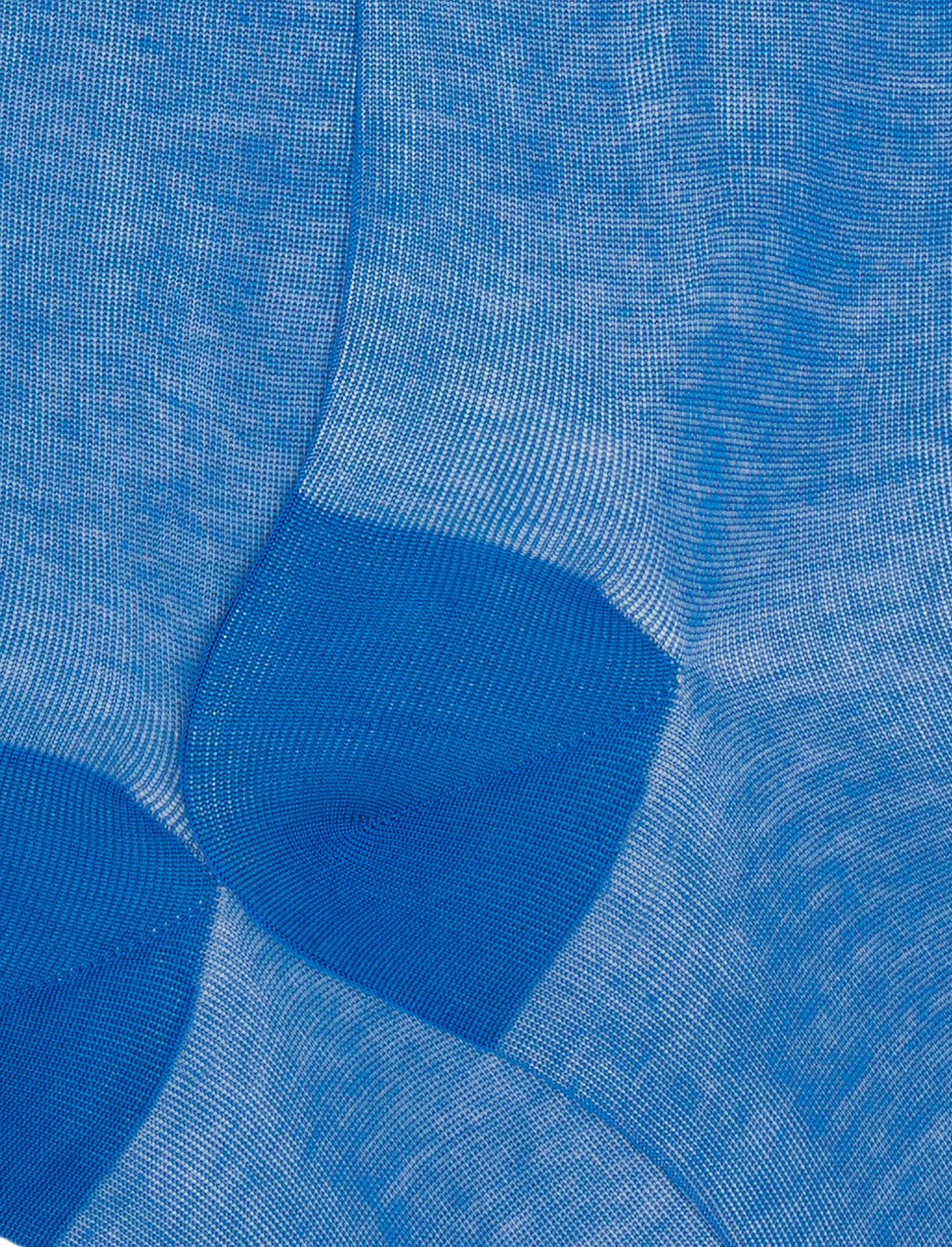 Men's long french blue cotton socks with iridescent motif - Gallo 1927 - Official Online Shop