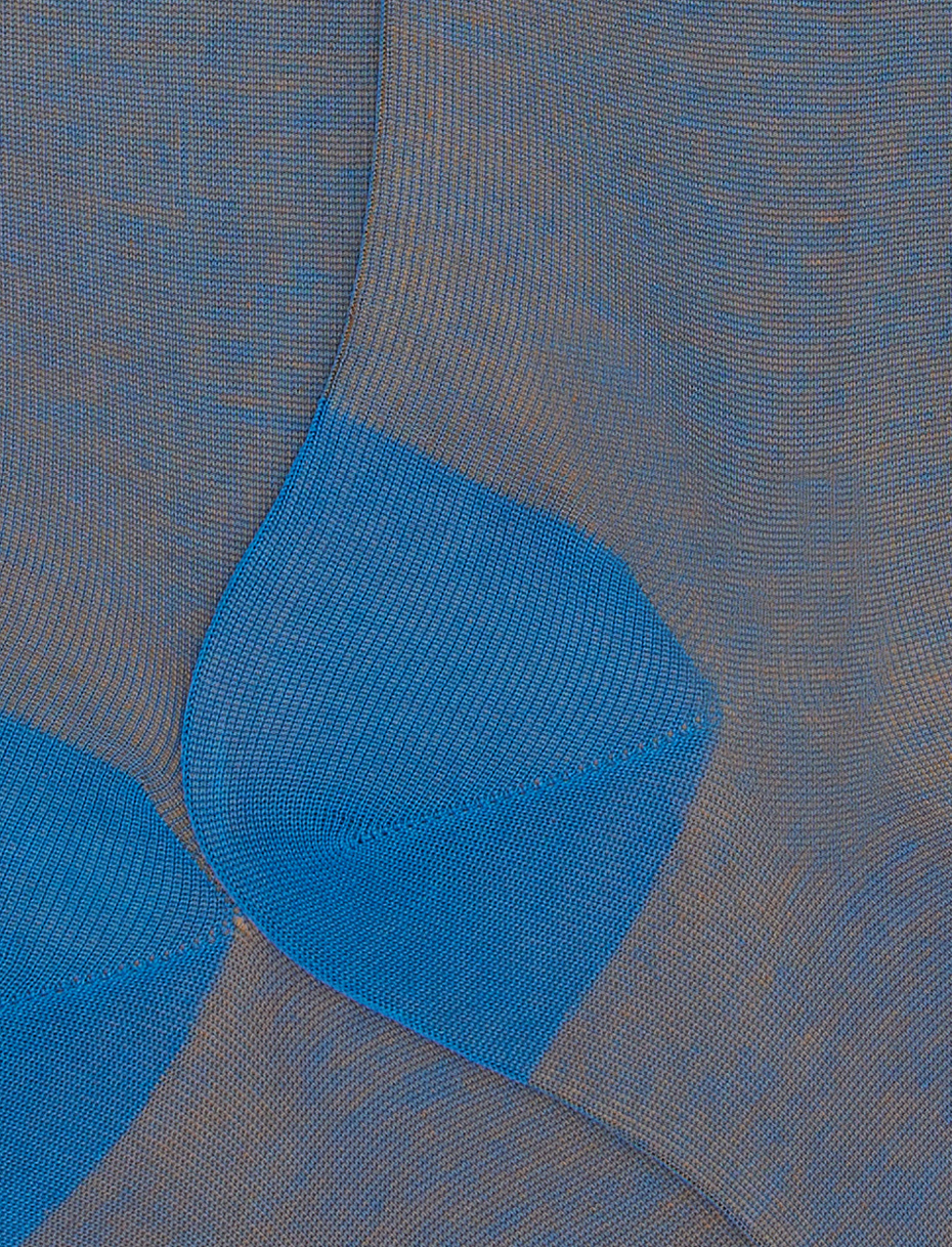 Men's long light blue cotton socks with iridescent motif - Gallo 1927 - Official Online Shop