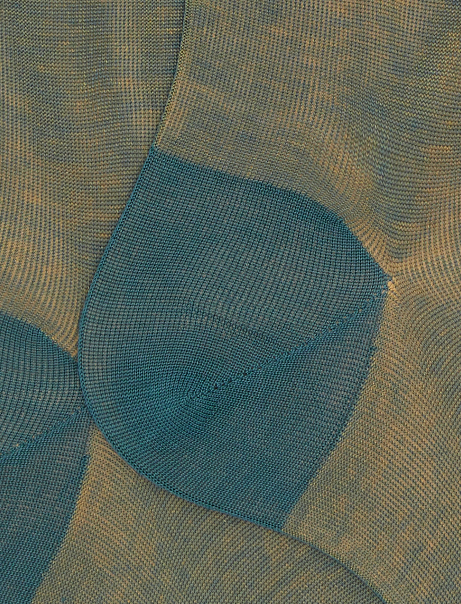 Men's long green cotton socks with iridescent motif - Gallo 1927 - Official Online Shop