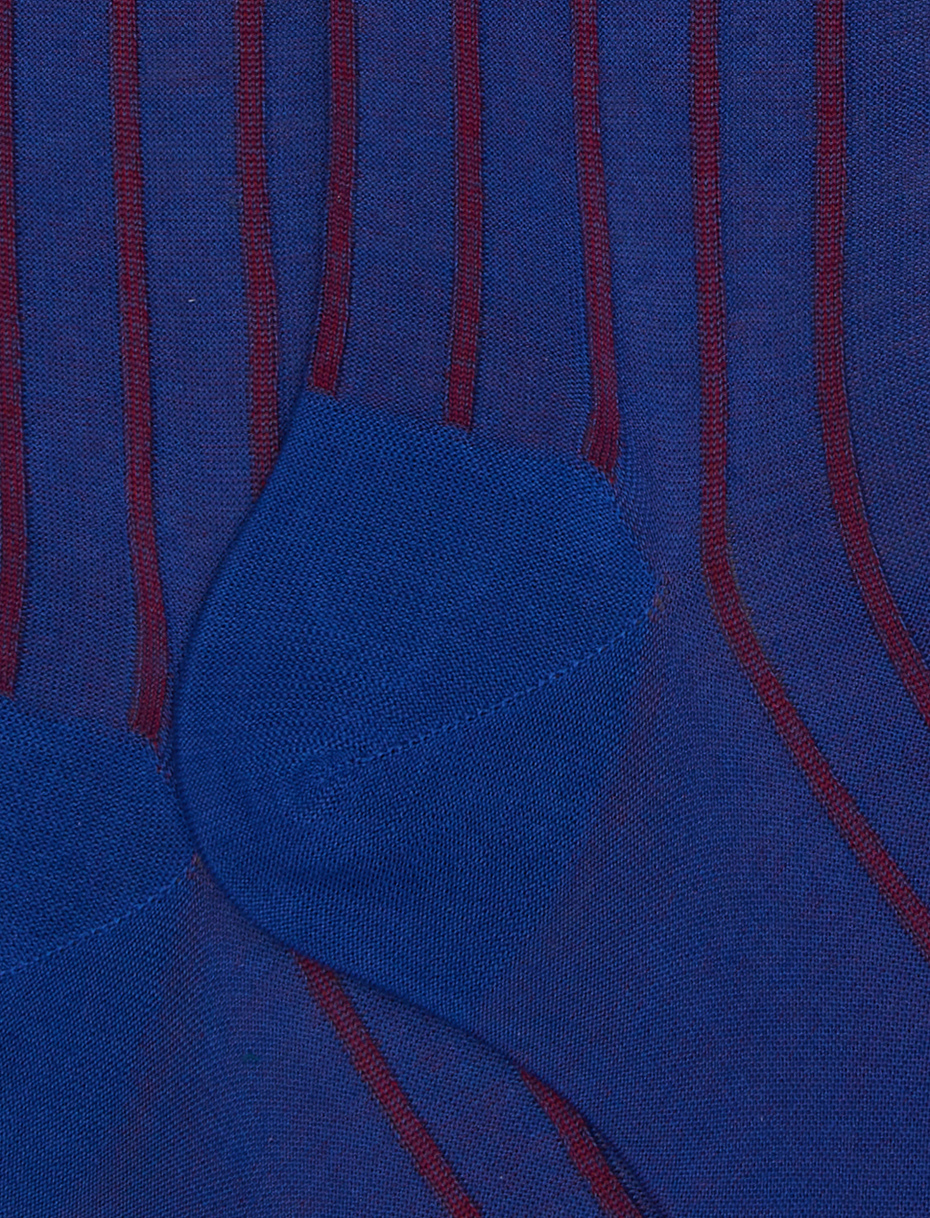 Men's long blue socks in spaced twin-rib cotton - Gallo 1927 - Official Online Shop