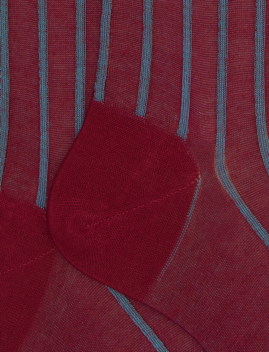 Men's long purple spaced twin-rib cotton socks - Gallo 1927 - Official Online Shop