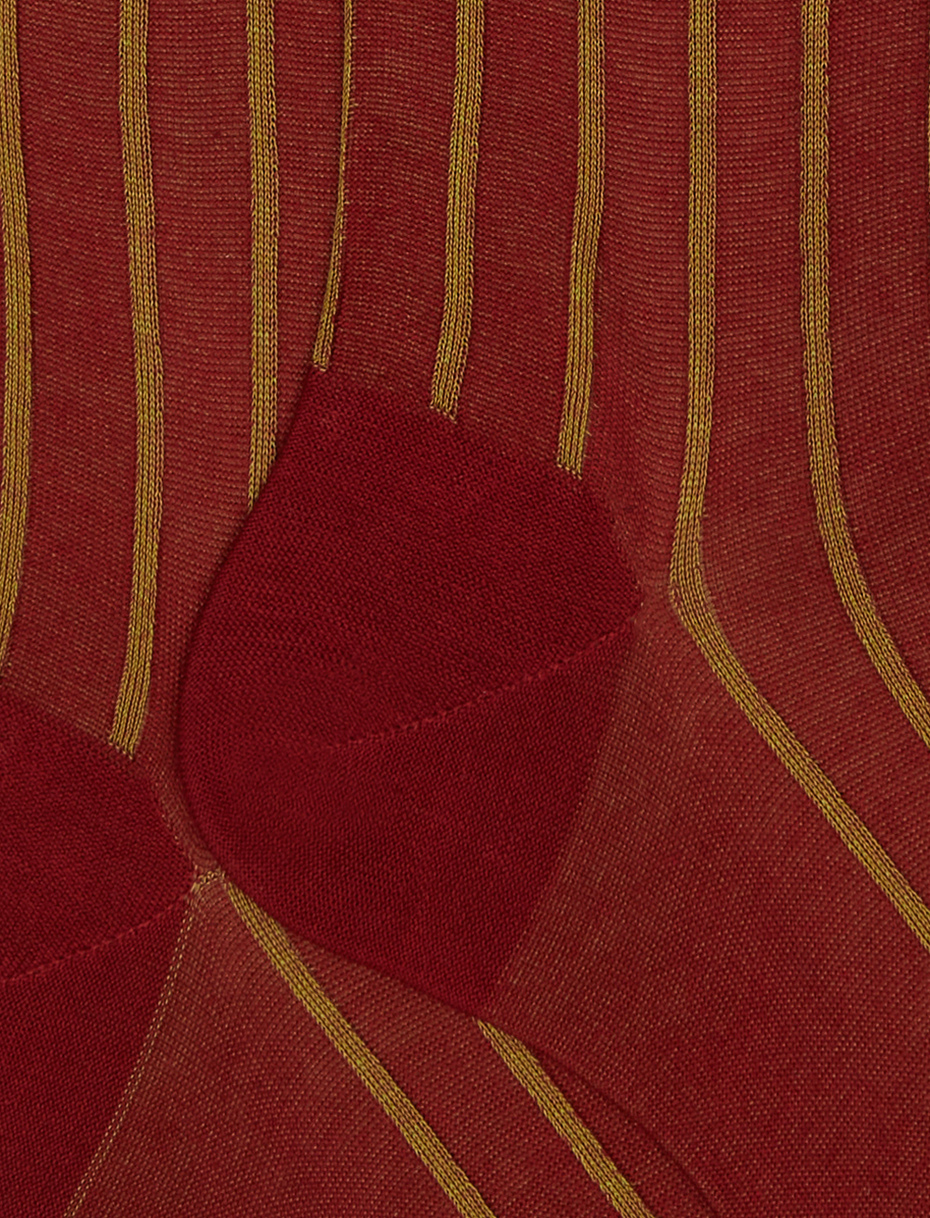 Men's long blood red socks in spaced twin-rib cotton - Gallo 1927 - Official Online Shop