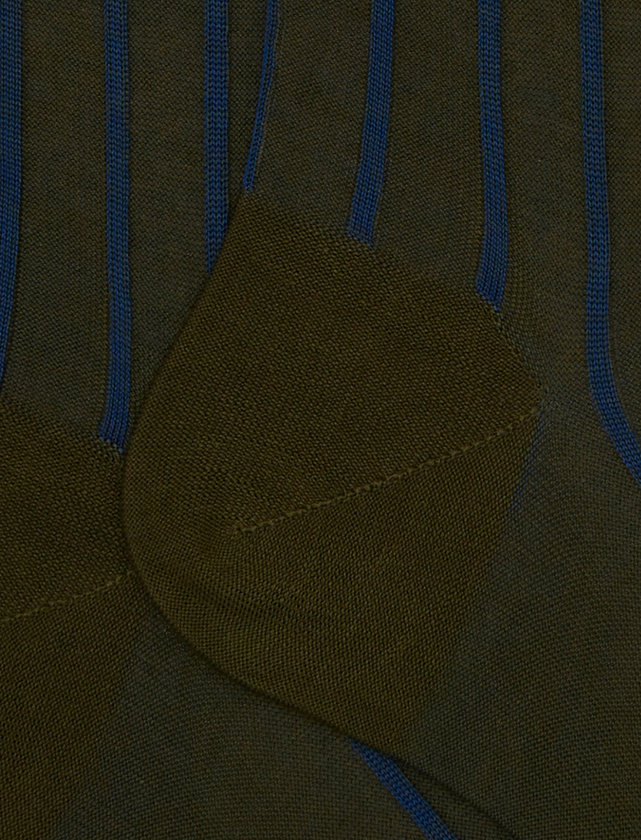 Men's long green socks in spaced twin-rib cotton - Gallo 1927 - Official Online Shop