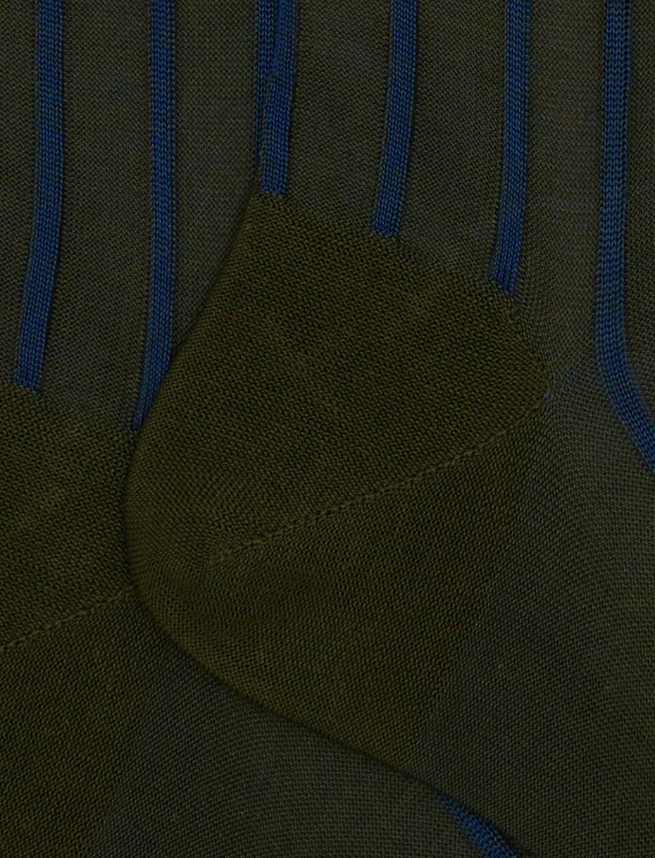 Men's short green socks in spaced twin-rib cotton - Gallo 1927 - Official Online Shop