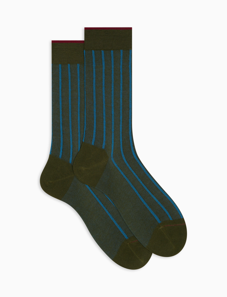 Men's short army socks in spaced twin-rib cotton - Gallo 1927 - Official Online Shop