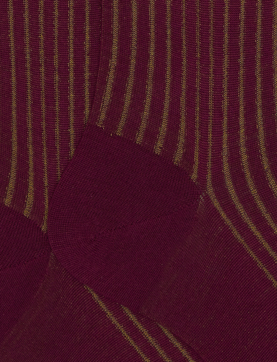 Men's long purple plated cotton and wool socks - Gallo 1927 - Official Online Shop