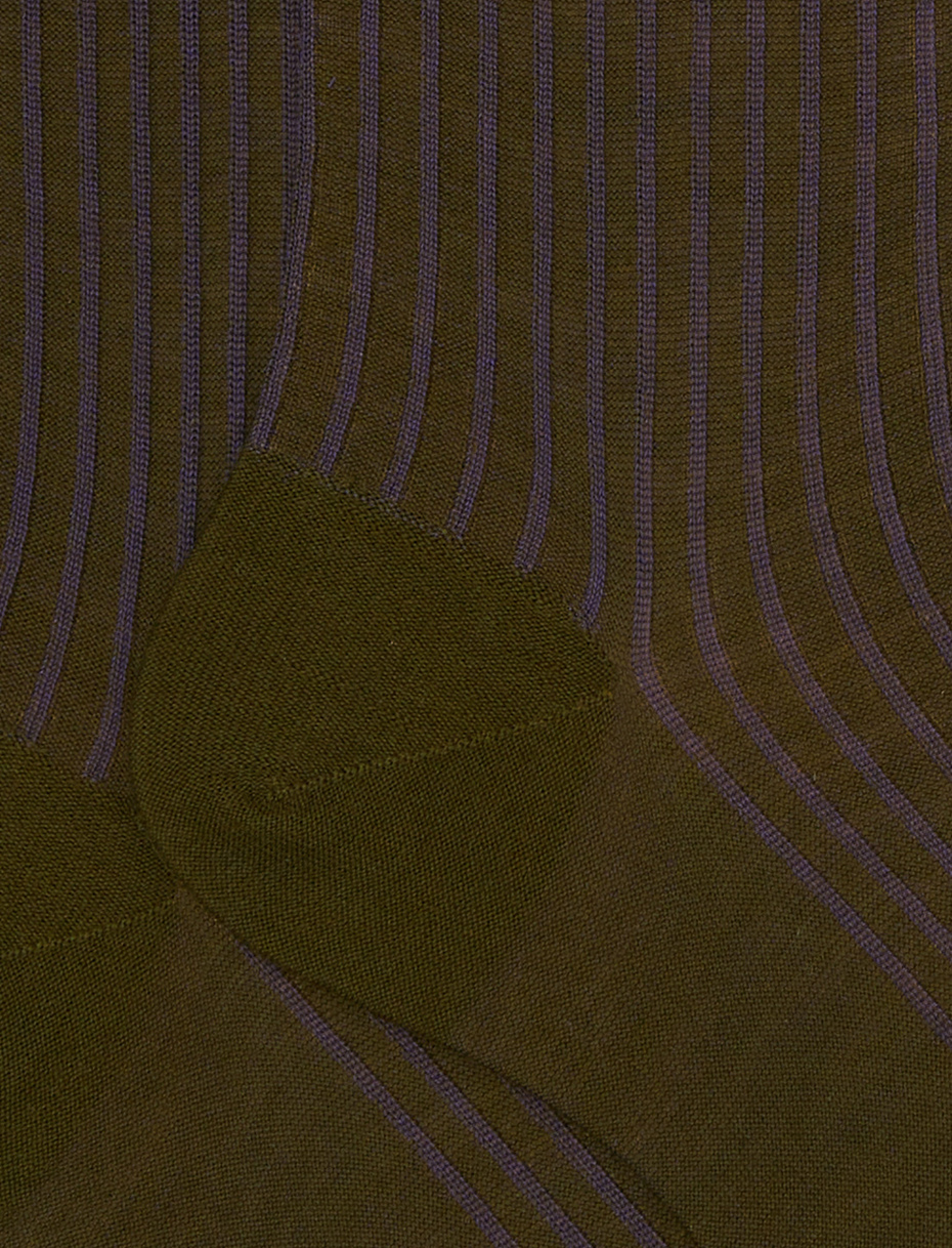 Calze lunghe uomo lana e cotone verde twin rib - Gallo 1927 - Official Online Shop