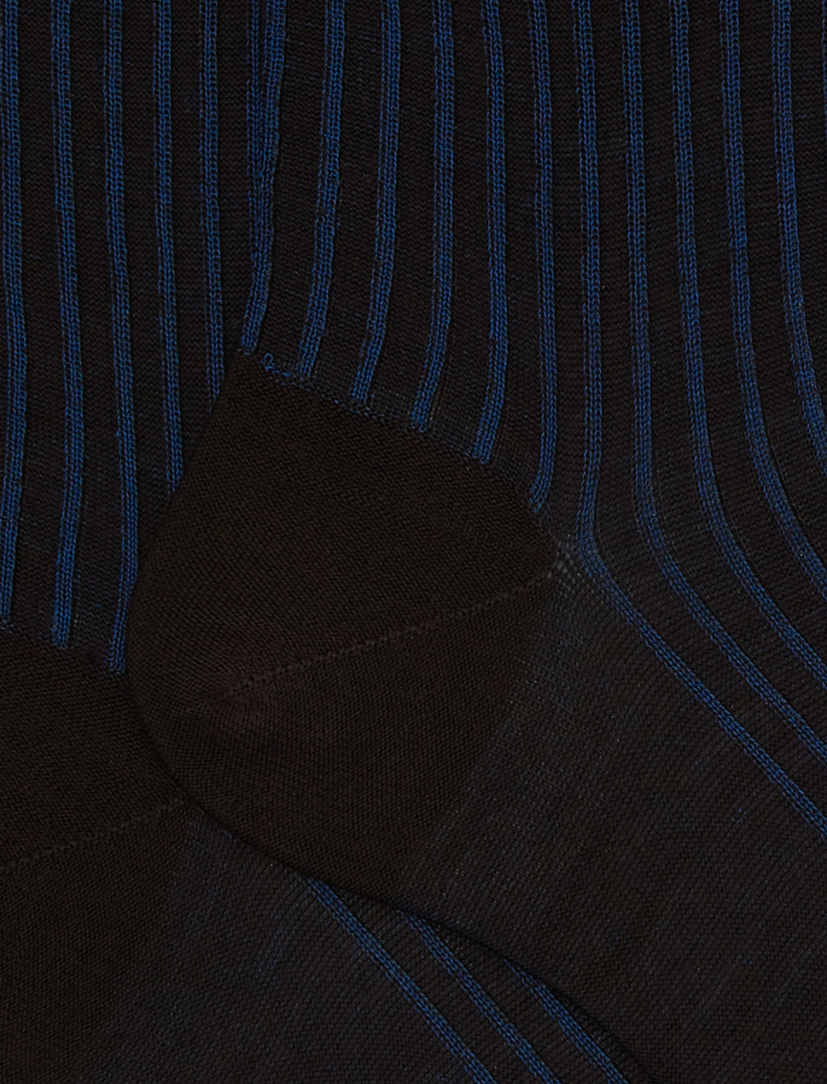 Calze corte uomo lana e cotone marrone twin rib - Gallo 1927 - Official Online Shop