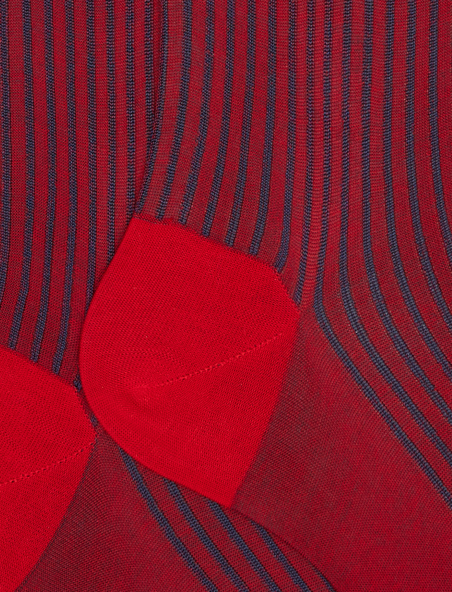 Calze lunghe uomo cotone e seta papavero fantasia twin rib - Gallo 1927 - Official Online Shop