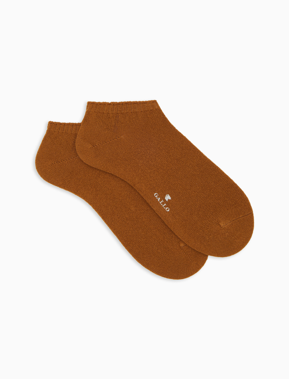 Men's plain yellow cashmere ankle socks - Gallo 1927 - Official Online Shop