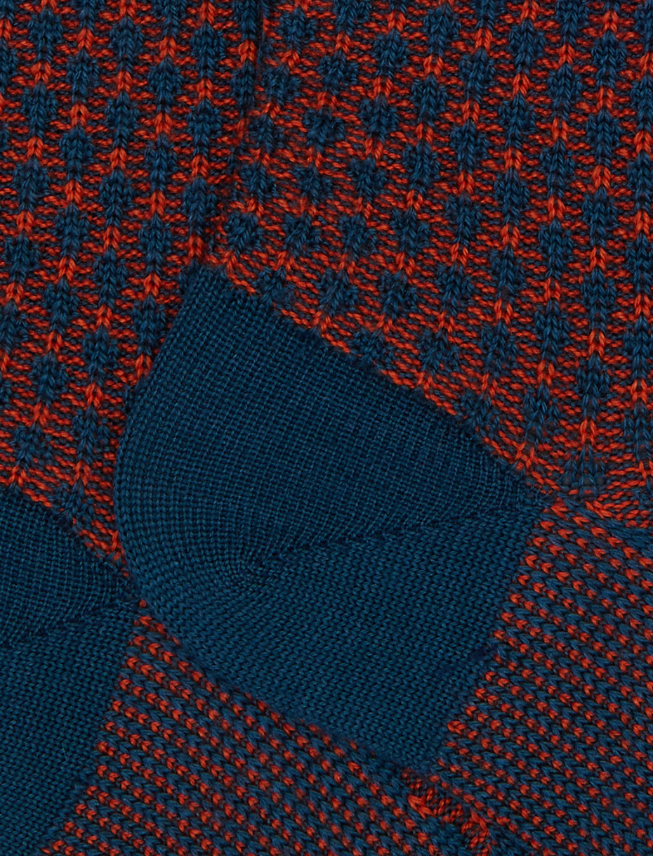 Calze corte uomo lana seta e cashmere verde fantasia a due colori - Gallo 1927 - Official Online Shop