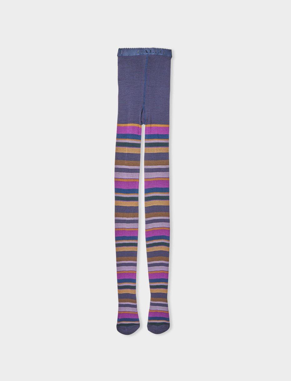 Women's anemone wool tights with multicoloured stripes - Gallo 1927 - Official Online Shop