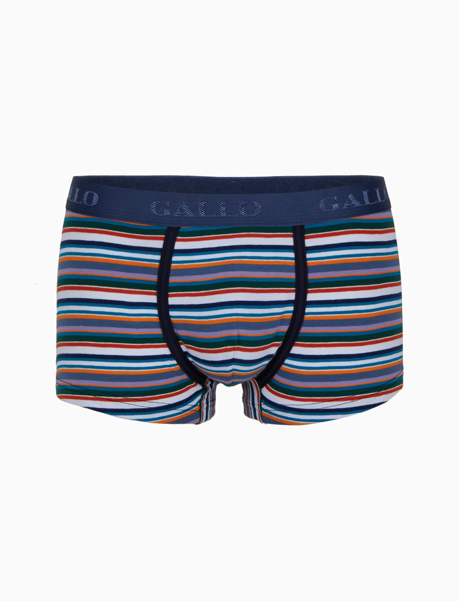 Men's white cotton boxer shorts with multicoloured stripes - Gallo 1927 - Official Online Shop