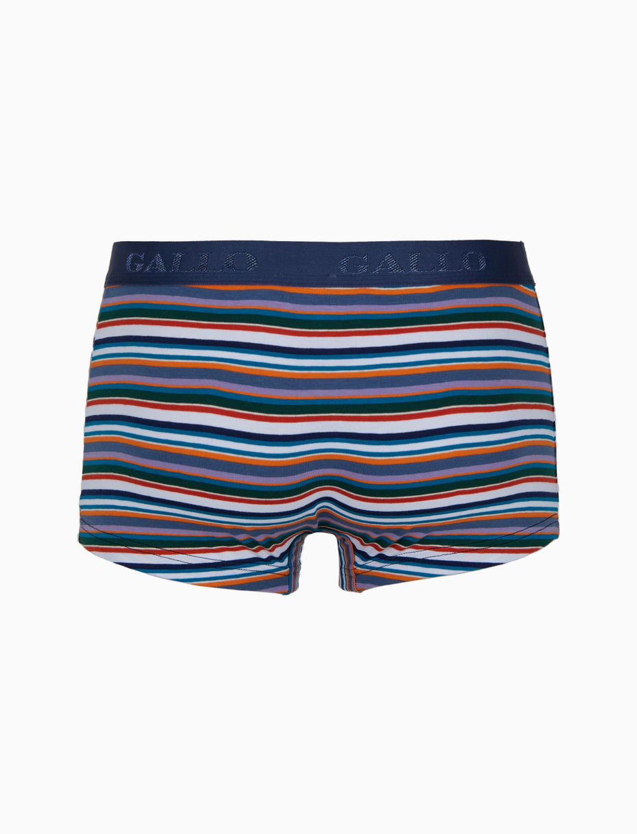 Men's white cotton boxer shorts with multicoloured stripes - Gallo 1927 - Official Online Shop