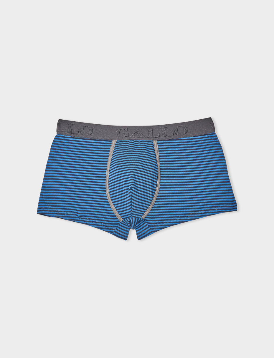 Men's blue cotton boxer shorts with Windsor stripes - Gallo 1927 - Official Online Shop