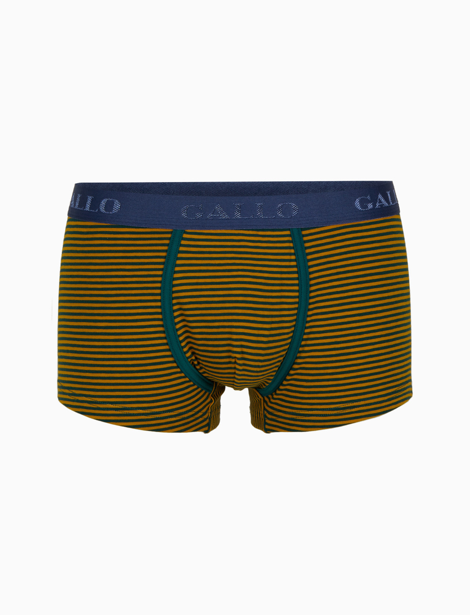 Men's green cotton boxer shorts with Windsor stripes - Gallo 1927 - Official Online Shop
