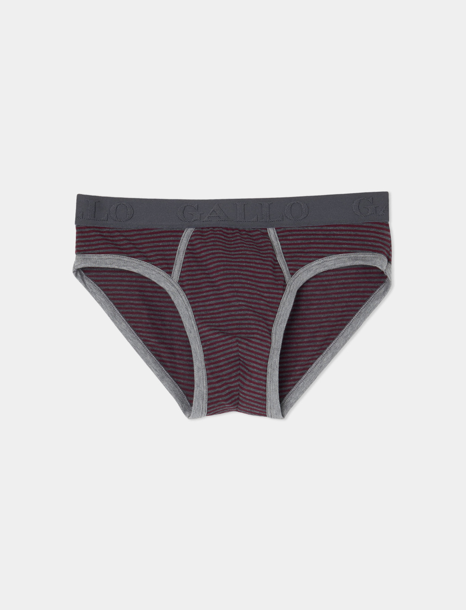 Men's charcoal grey cotton briefs with Windsor stripes - Gallo 1927 - Official Online Shop