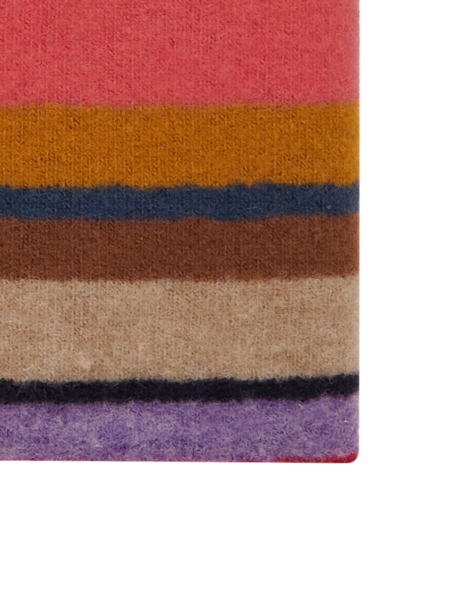 Burgundy fleece band for women with multicoloured stripes - Gallo 1927 - Official Online Shop