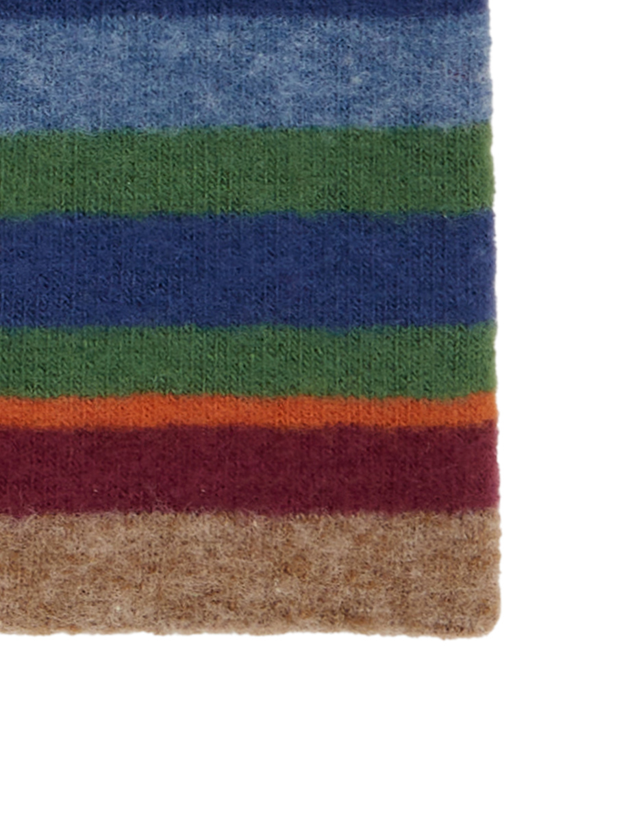Blue fleece band for women with multicoloured stripes - Gallo 1927 - Official Online Shop