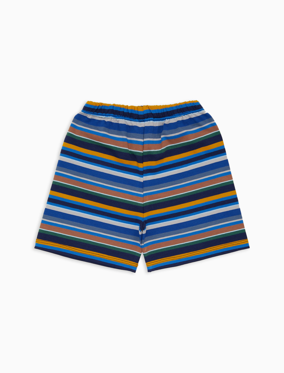 Pantaloncino corto bambino cotone righe multicolor blu - Gallo 1927 - Official Online Shop